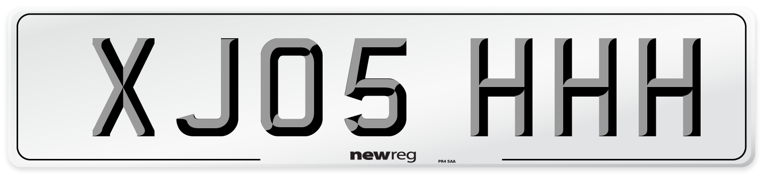 XJ05 HHH Number Plate from New Reg